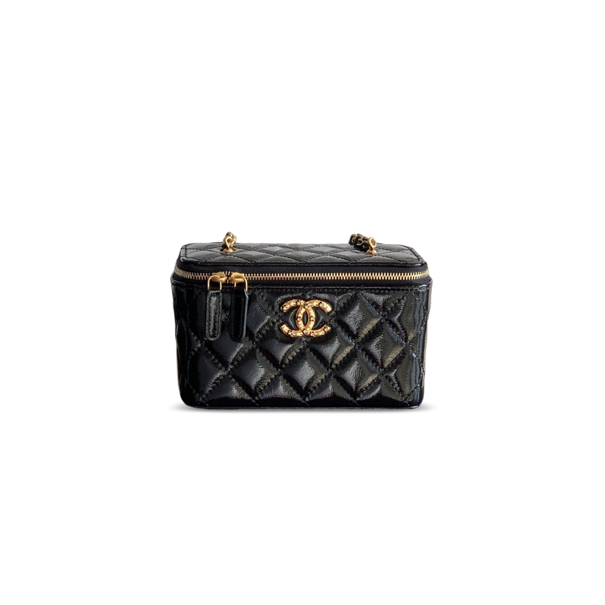 CHANEL VANITY CASE WAXY LEATHER (17*9.5*8cm)